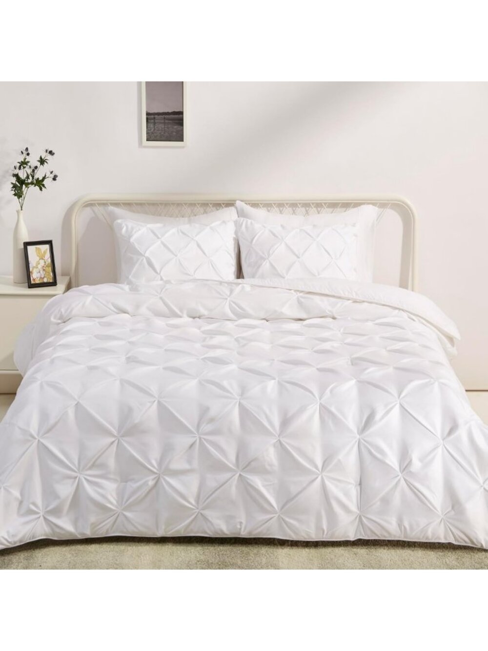 All-Season Soft Down-Alternative Comforter Set, 3-Piece King Bedding, Pinch